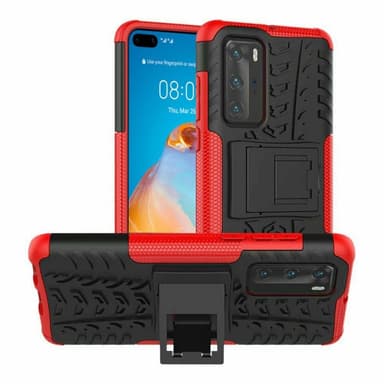 Støtsikkert deksel med stativ Huawei P40 Pro (ELS-AN00)  - RØD