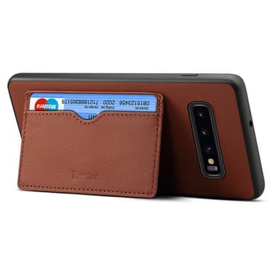 Denior lærdeksel med kort Samsung Galaxy S10 (SM-G970F) - brun
