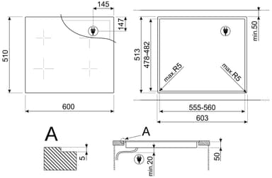Smeg Linea induksjonstopp SIM1643D (sort)