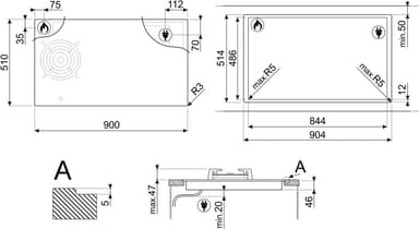 Smeg induksjons/gasstopp PM3953D (sort)