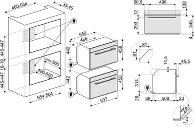 Smeg Linea integrert kompaktovn SF4104WMCN (sort)