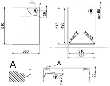 Smeg induksjonstopp SIM3323D (sort)