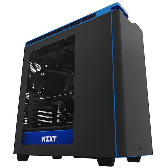 NZXT H440W 2017 PC-kabinett (sort/blå/vindu)