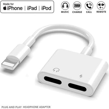Hodetelefon og ladeadapter Lightning x2  til Lightning