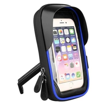 Vanntett mobilholder for mountain bike med kortholder som festes på bakspeilet
