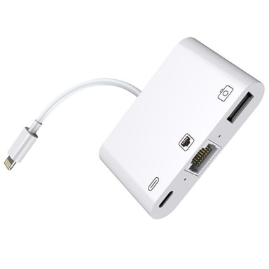 iPhone/iPad hub fra lightning til + USB + Lightning Elkjøp