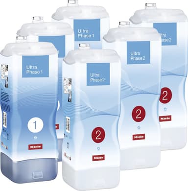 Miele UltraPhase 1 og UltraPhase 2 vaskemiddelsett (6 stk)