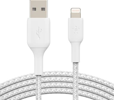 Belkin BOOST CHARGE Lightning til USB-A flettet kabel 3m (hvit)