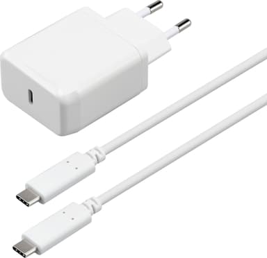 Sandstrøm PD 18W vegglader med USB-C-kabel 1 m (hvit)