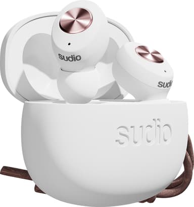 Sudio Tolv helt trådløse in-ear hodetelefoner (hvit)