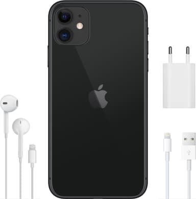 iPhone 11 smarttelefon 128 GB (sort)