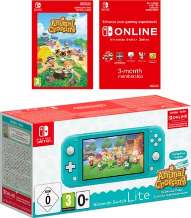 Nintendo Switch Lite EU spillkonsoll med Animal Crossing (turkis)