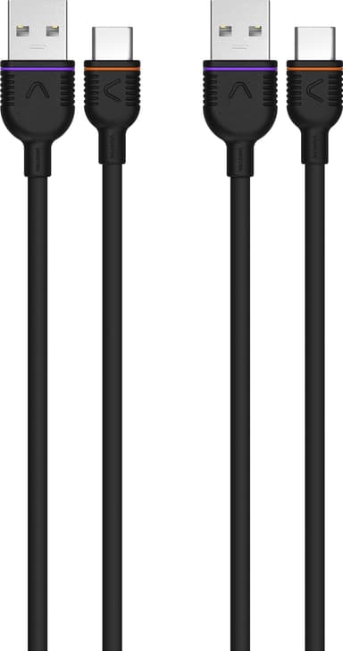 Unisynk 2x USB-C kabelsett 0,5 m (sort)