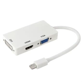 Mini Displayport til HDMI + VGA + DVI Adapter