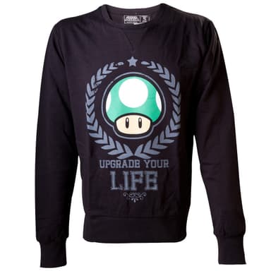 Genser Nintendo - Upgrade Your Life-motiv sort (XL)