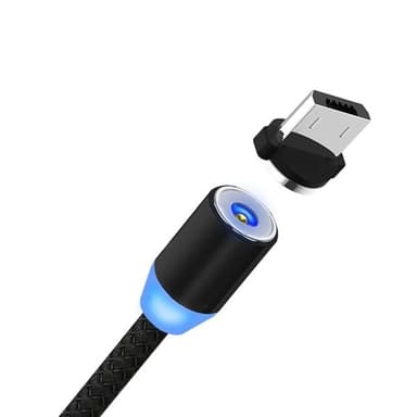Magnetisk ladekabel til Mobiltelefon - iPhone + Micro-Usb + Usb Type-C, 1m
