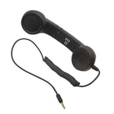 Retroheadset Telefon 3,5mm Svart