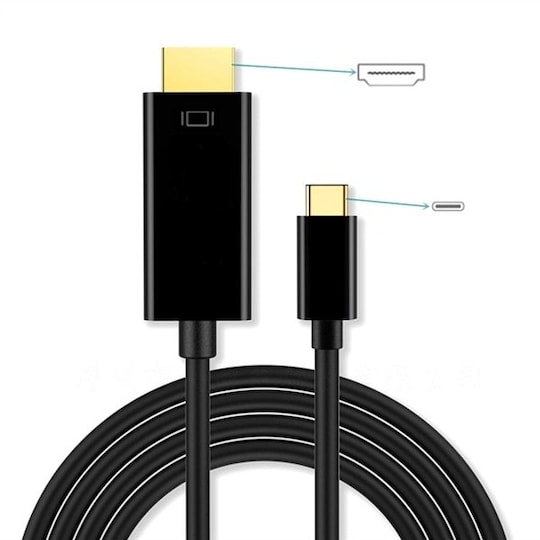 USB Type C - HDMI-kabel 1,8m Svart