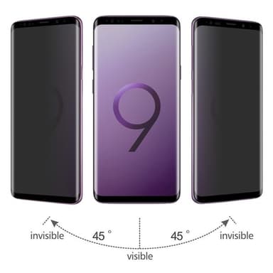 Sekretess Skjermbeskyttelse / Displaybeskyttelse for Samsung Galaxy S9+ med herdet glass