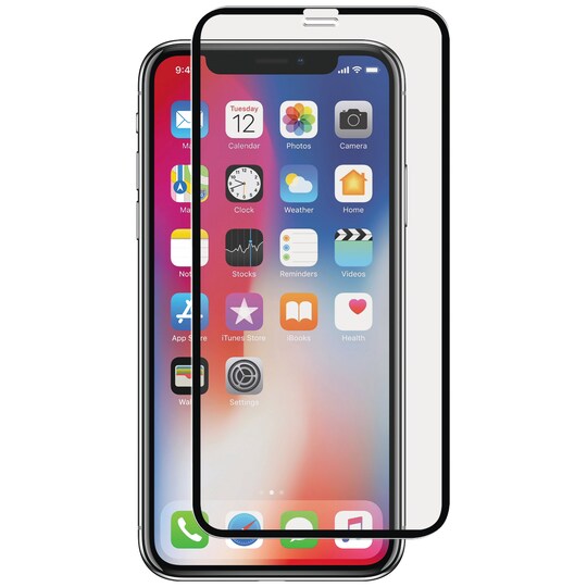 Panzer Curved Silicate skjermbeskytter til iPhone X/Xs/11 Pro (sort)