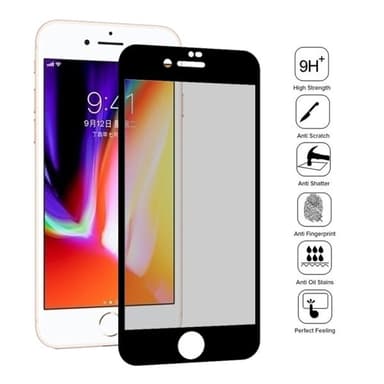 Personvern skjermbeskyttelse av temperert glass iPhone 8 & 7