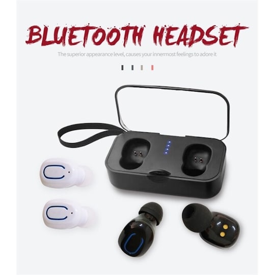 Mini Bluetooth hodetelefoner med ladeetui