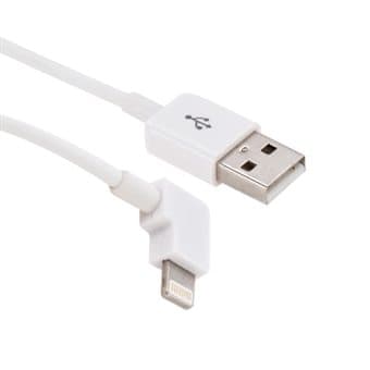 USB-kabel iPhone 5/6 - Vinklet Kort modell - Hvit