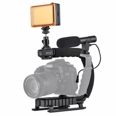 Håndstativ Stabilizer + LED Studiobelysning + stativhode
