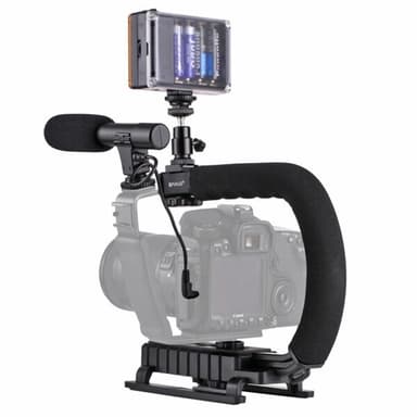 Håndstativ Stabilizer + LED Studiobelysning + stativhode
