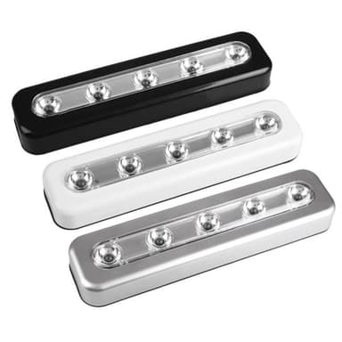 Svart 5 LEDs spotlight med touch