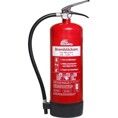 Nexa brannslukker, RØD 6kg ABC-pulver, veggfeste