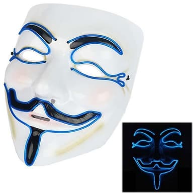 Anonym LED Halloween maske Blå