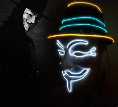 Anonym LED Halloween maske Blå