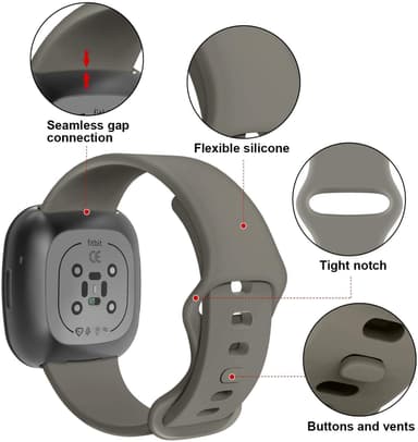 Fitbit Versa 3 / Sense armbånd grå (L)