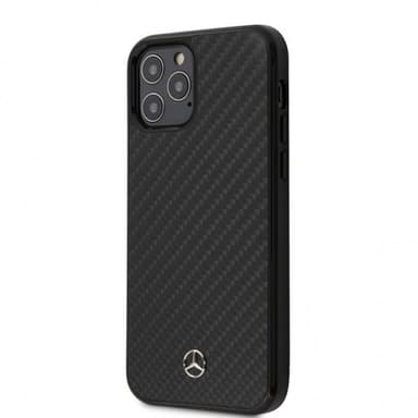 Mercedes Benz iPhone 12/iPhone 12 Pro Deksel Karbonfibertekstur Svart