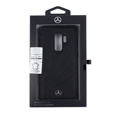 Mercedes Benz Organic II Deksel till Samsung Galaxy S9 Plus Ekte Skinn Svart
