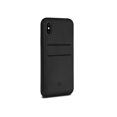Twelve South iPhone X/Xs Deksel Relaxed Leather Ekte Skinn Kortfickor Svart