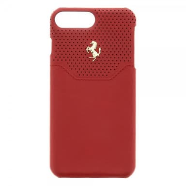 Ferrari iPhone 7/8 Plus Deksel Ekte Skinn Lusso Rød