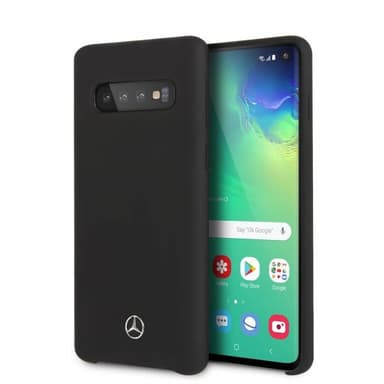 Mercedes Benz Samsung Galaxy S10 Deksel Silikon Logo Svart