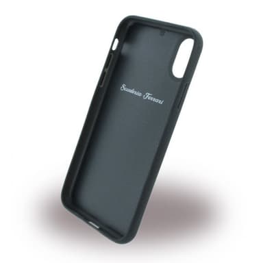 Ferrari 488 Heritage Deksel till iPhone X/Xs Ekte Skinn Kortlomme Svart