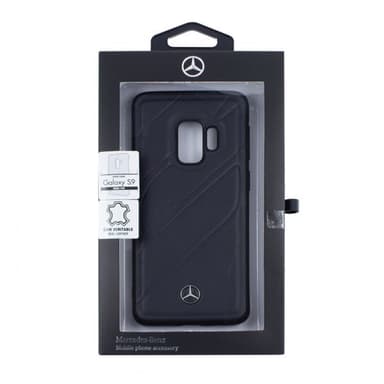 Mercedes Benz Organic I Deksel till Samsung Galaxy S9 Ekte Skinn Svart