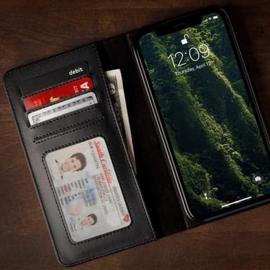 Twelve South iPhone Xr Etui BookBook Ekte Skinn Löstagbart Deksel Svart