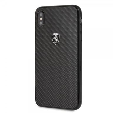 Ferrari iPhone Xs Max Deksel Karbonfibertekstur Ferrari Logo HardPlast Svart