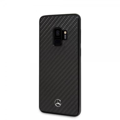 Mercedes Benz Samsung Galaxy S9 Deksel HardPlast Logo Karbonfibertekstur Svart