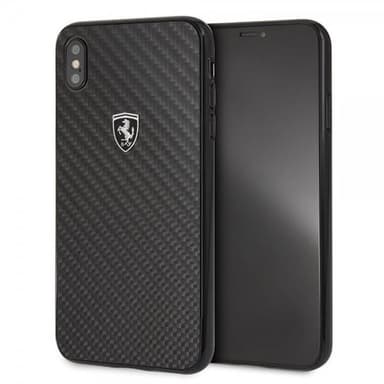 Ferrari iPhone Xs Max Deksel Karbonfibertekstur Ferrari Logo HardPlast Svart