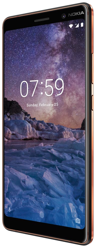 Nokia 7 Plus smarttelefon (sort kobber)