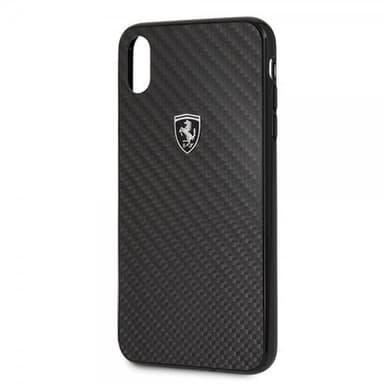 Ferrari iPhone Xs Max Deksel Karbonfibertekstur Ferrari Logo HardPlast Svart