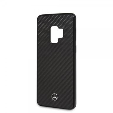 Mercedes Benz Samsung Galaxy S9 Deksel HardPlast Logo Karbonfibertekstur Svart