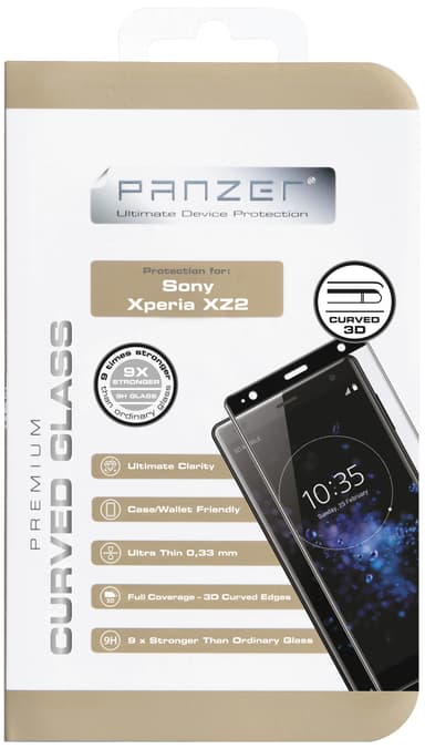 Panzer skjermbeskytter til Sony Xperia XZ2 (sort)