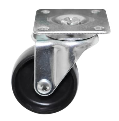 Möbelhjul med plåt svart - 50 mm